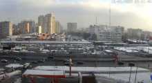 Веб-камера показывает вид Дмитровского шоссе с видом на Останкинскую телебашню