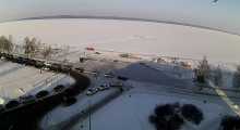 Вид с веб-камерына набережну Онежского озера в Петрозаводске